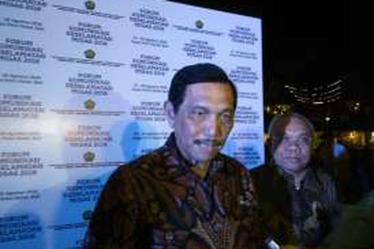 Menteri Koordinator Kemaritiman, Plt Menteri ESDM Luhut Binsar Pandjaitan di Nusa Dua Bali, pada Rabu (24/8/2016).