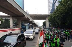 Ada Demo Ojol di Kedubes Malaysia, Jalan Rasuna Said Macet 