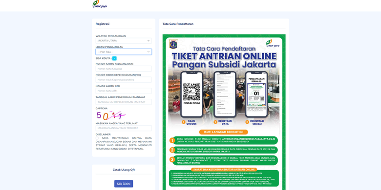 Tangkapan layar antrian KJP online, antrian KJP Pasar Jaya. Link antrian KJP. Antrian KJP Pasar Jaya. Cara daftar antrian KJP Pasar Jaya 2026 online lewat HP. Antrian KJP sembako. Link antrian sembako KJP Pasar Jaya.