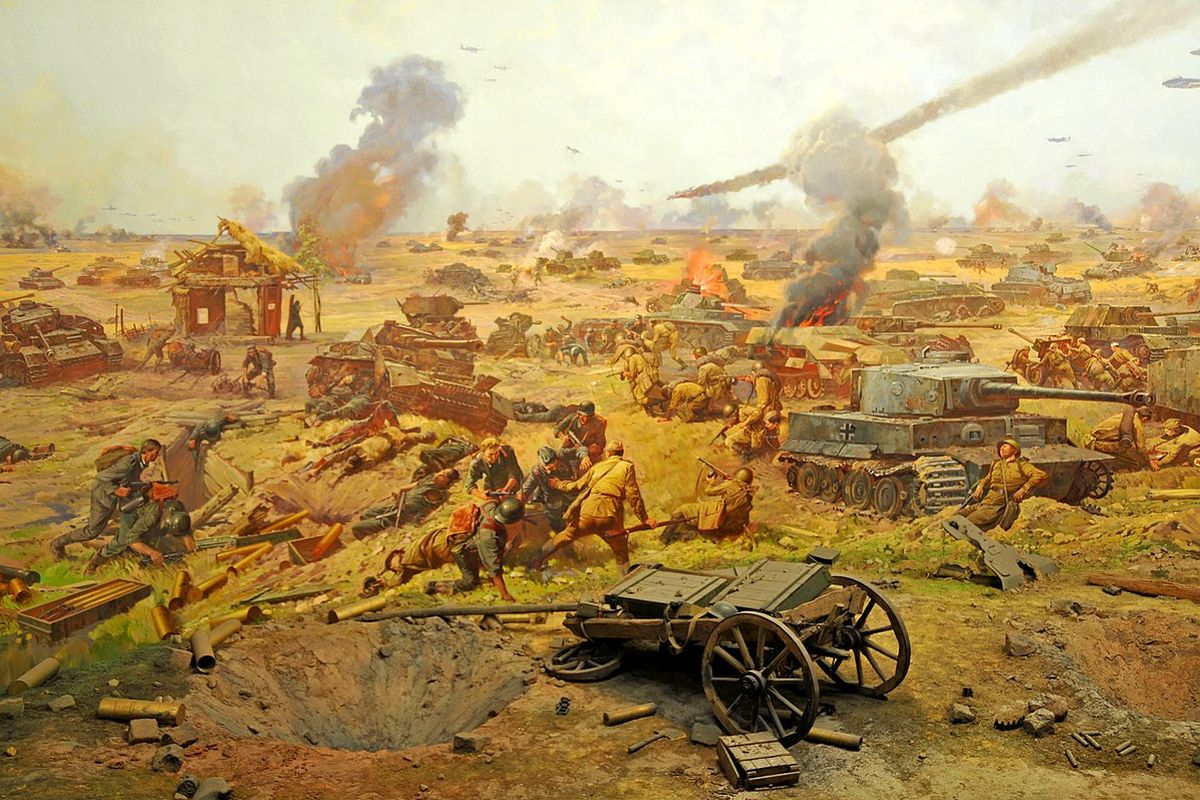Ilustrasi Pertempuran Kursk di Bulge.