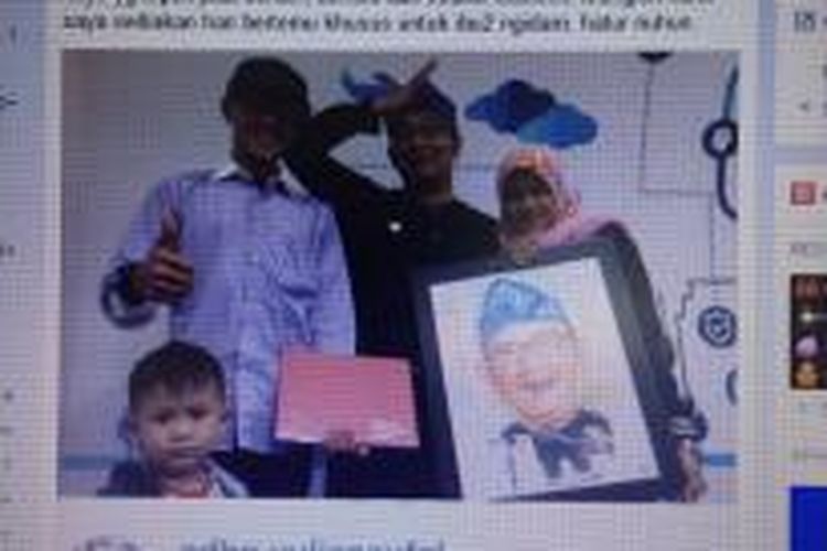 Wali Kota Ridwan Kamil mengunggah foto bersama seorang ibu hamil yang ngidam untuk menepuk jidat Wali Kota.