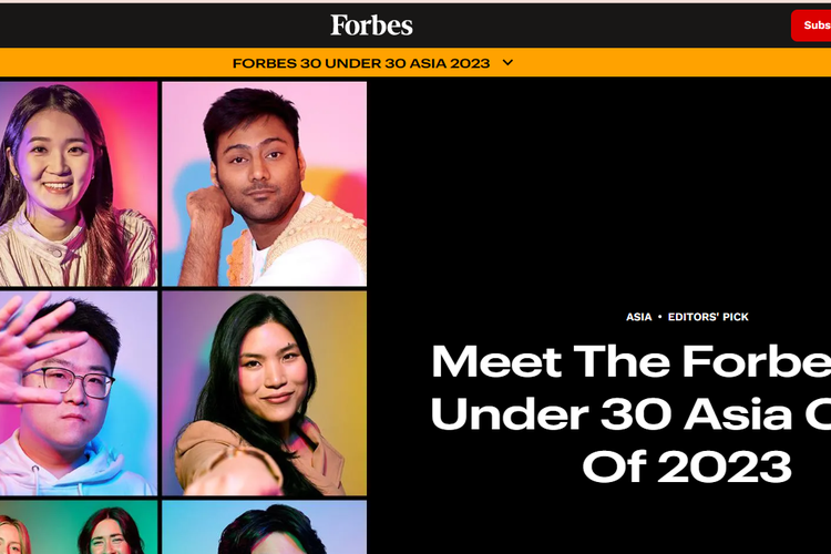 Anak muda Indonesia dalam Forbes 30 Under 30 Asia.
