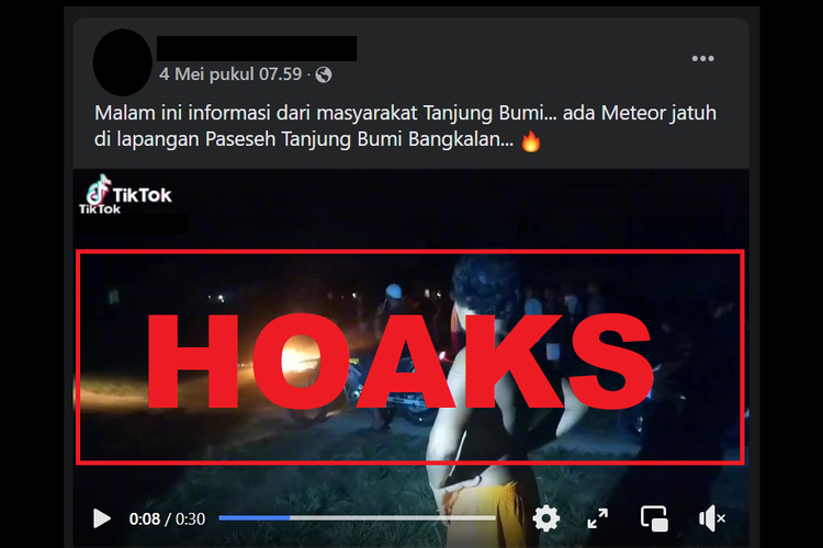 Hoaks, meteor jatuh di Bangkalan, Madura