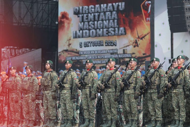 Perayaan upacara Hari Ulang Tahun TNI ke-79 di Silang Monas pada, Sabtu (5/10/2024).