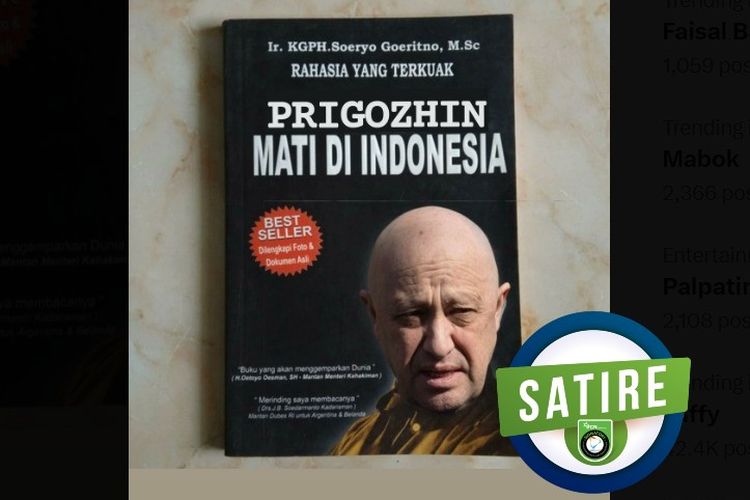 Satire, foto buku Prigozhin Mati di Indonesia