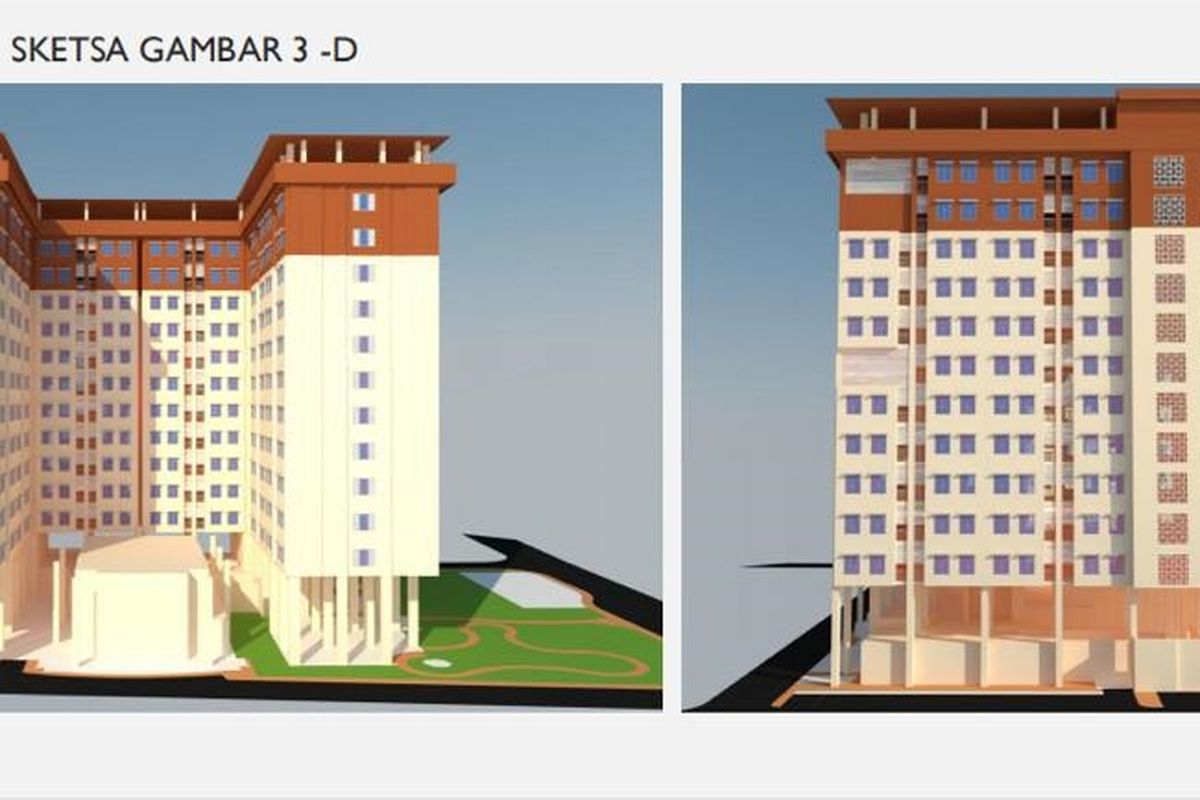 Desain Rumah Susun Pasar Jumat.