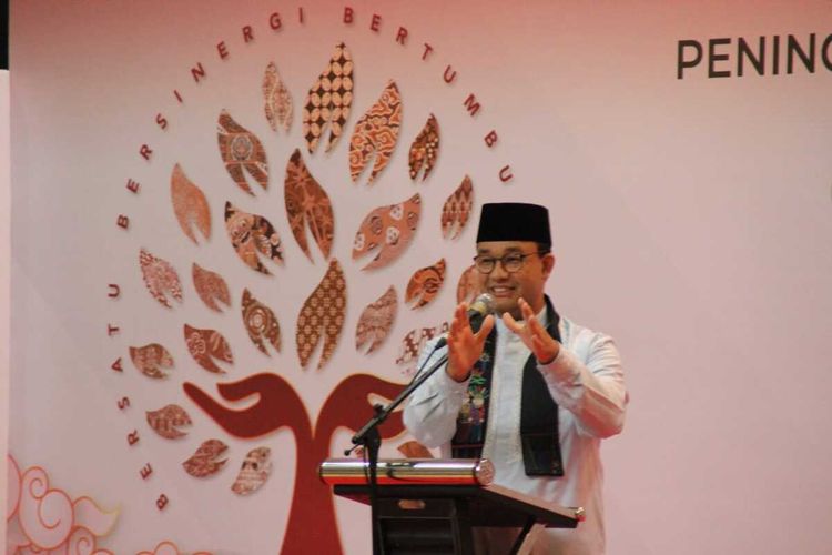 Gubernur DKI Jakarta Anies Baswedan di Seminar Nasional BPD SI Sinergi BUMD DKI Jakarta, di Mercure, Ancol, Jakarta Utara (22/2/2020).