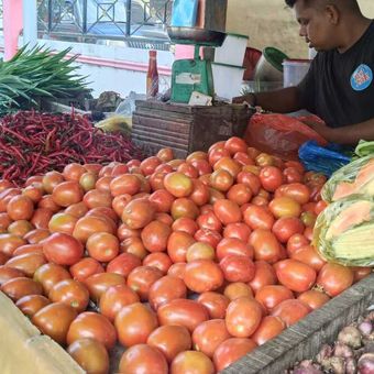 Pedagang di Pasar Inpres Kota Lhokseumawe, Provinsi Aceh, Kamis (21/5/2026)