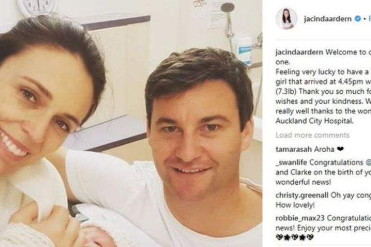Perdana Menteri Jacinda Ardern melahirkan bayi perempuan pada Kamis (21/6/2018). (Instagram/Jacinda Ardern)