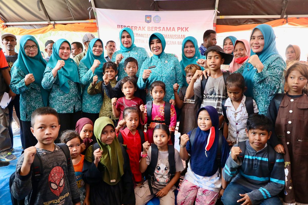 Ketua Umum (Ketum) Tim Penggerak Pemberdayaan dan Kesejahteraan Keluarga (TP PKK) Tri Suswati menyambangi Dusun Sarah Gala, Desa Sah Raja, Kecamatan Pante Bidari, Kabupaten Aceh Timur, Sabtu (24/1/2026). 