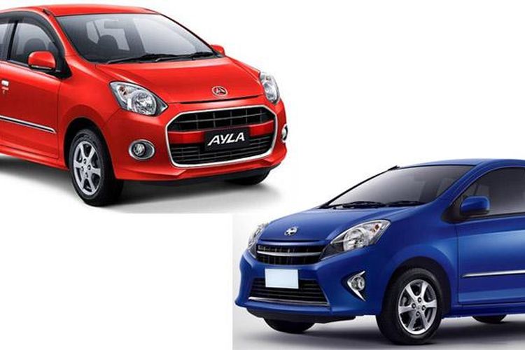 Ilustrasi Daihatsu Ayla (merah) dan Toyota Agya (biru)