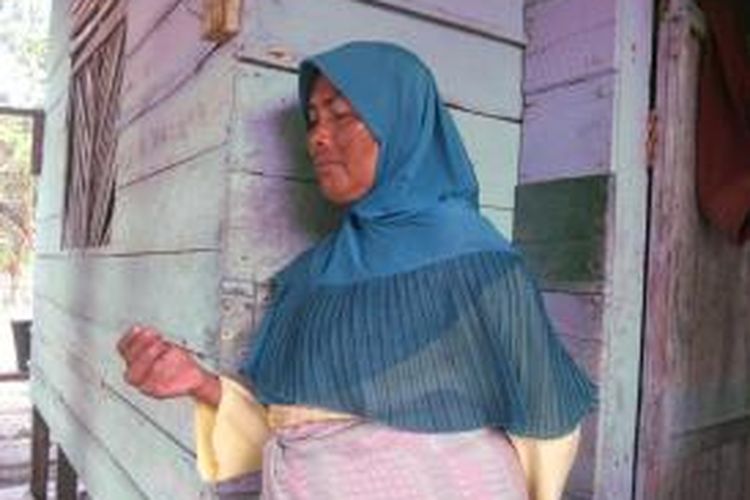 Badriah Ishaq, salah seorang penerima bantuan 120 bedah rumah di Desa Teupok Tunong, Kecamatan Jeumpa, Kabupaten Bireuen.