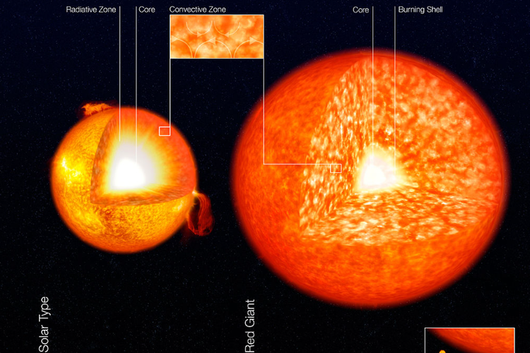 Perbandingan matahari dengan bintang raksasa merah