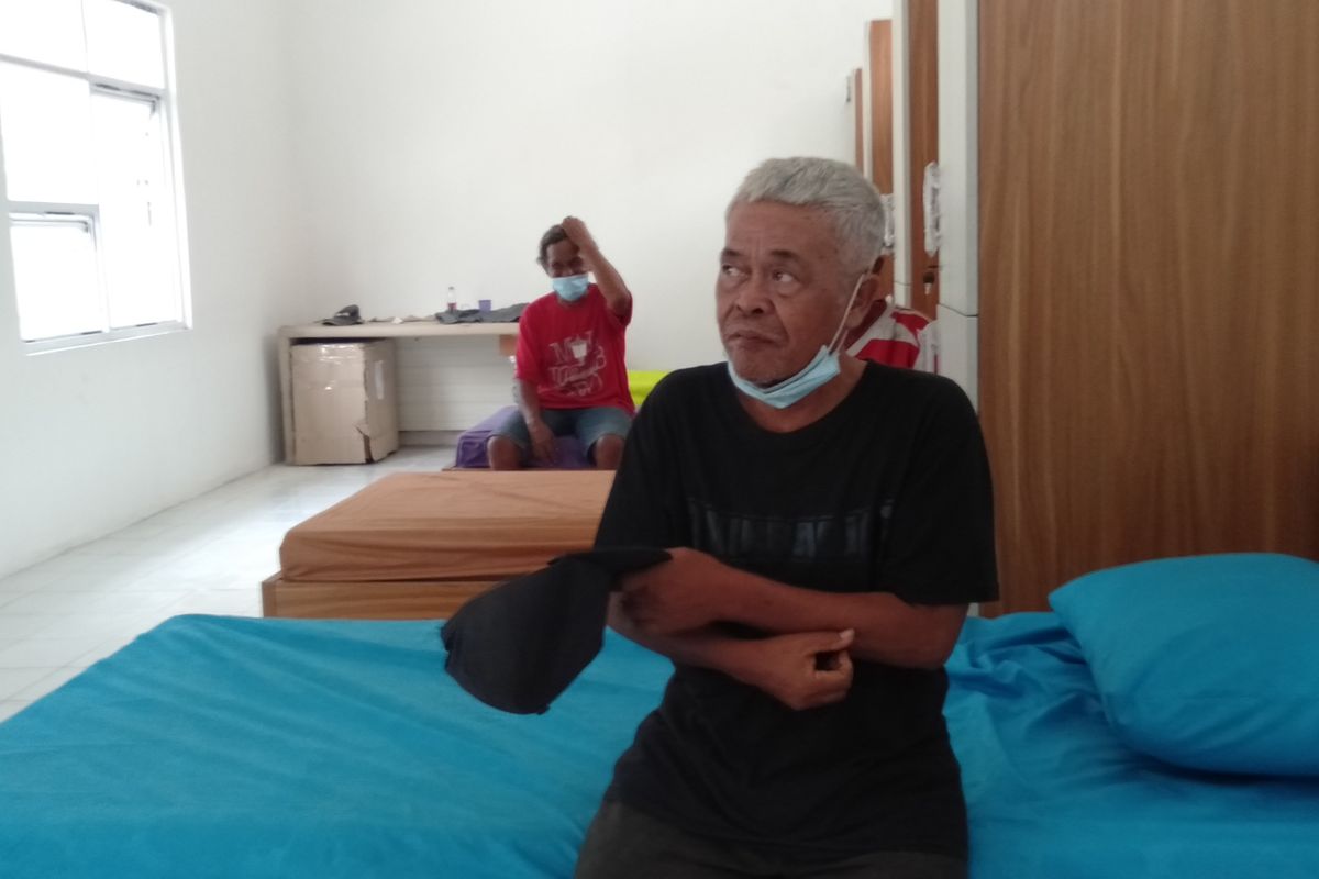 Kastubi (69) saat ditemui di Balai Rehabilitasi Sosial Eks Gelandangan dan Pengemis Pangudi Luhur Bekasi, Kamis (7/1/2021).