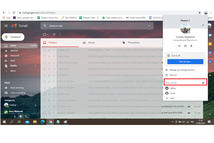 Cara keluar dari akun Gmail versi web yang memiliki banyak akun