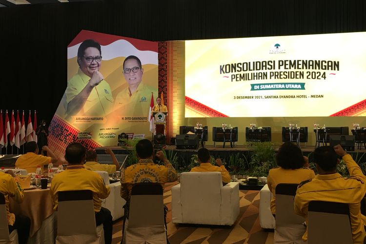 Partai Golkar menyelanggarakan Konsolidasi Pemenangan Pilpres 2024 di Medan, Jumat (3/12/2021).