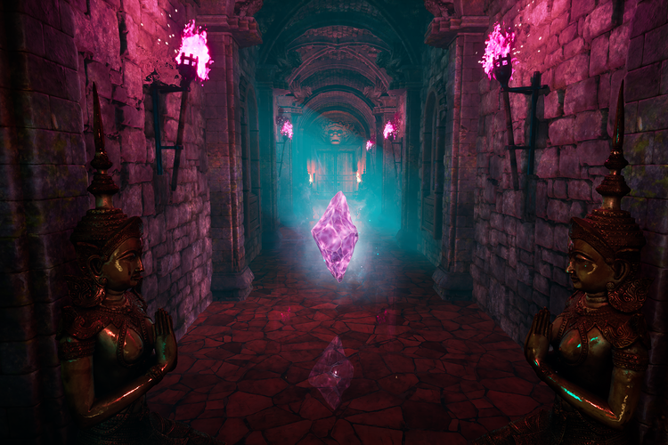 Salah satu rute labirin yang terdapat dalam game Escape from Naraka.