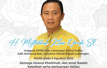 Anggota DPRD Lamongan Miftahul Khoir Efendi Meninggal