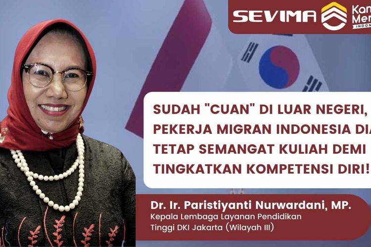 Paristiyanti Nurwardani mengajak Pekerja Migran Indonesia (PMI) untuk terus melanjutkan pendidikan.