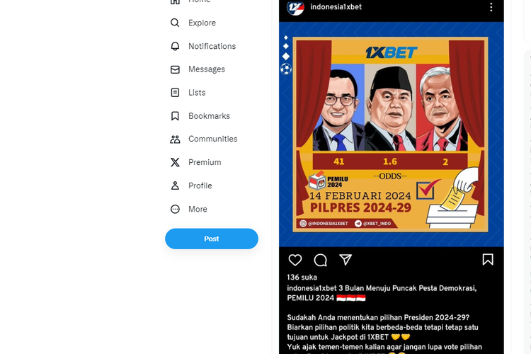 Pilpres dijadikan ajang taruhan judi online