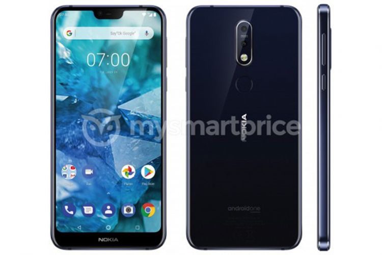 Bocoran gambar rendering Nokia 7.1 Plus.