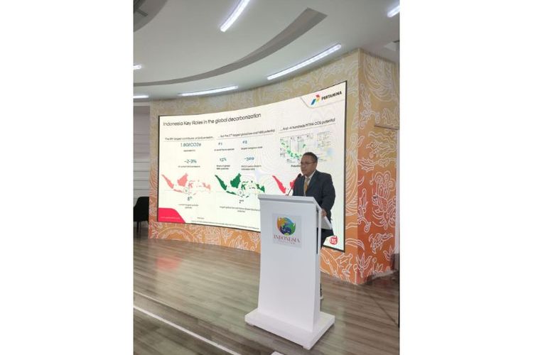 Senior Vice President Strategy and Investment Pertamina Daniel S Purba pada acara Paviliun Indonesia COP27 di Sharm el-Sheikh, Mesir, Jumat (11/11/2022).
