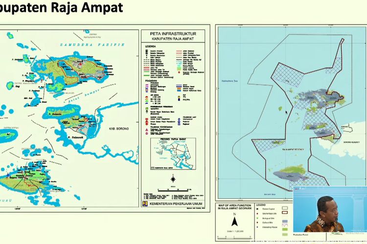 Bahlil Lahadalia mempresentasikan soal Raja Ampat yang disorot karena tambang nikel. (YouTube Sekretariat Presiden)