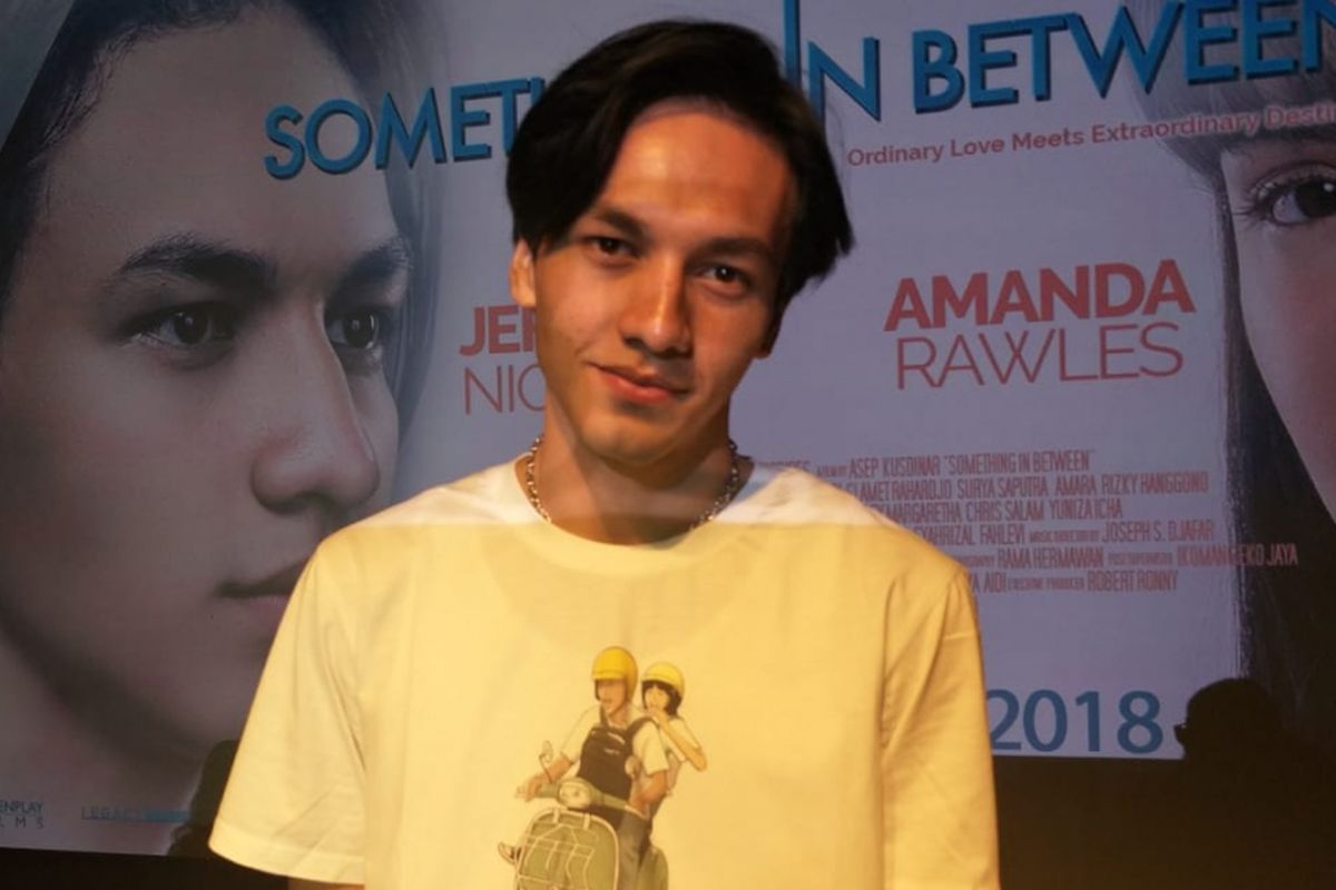 Jefri Nichol saat jumpa pers dan screening film Something In Between di Plaza Senayan, Jakarta Pusat, Jumat (21/9/2018).