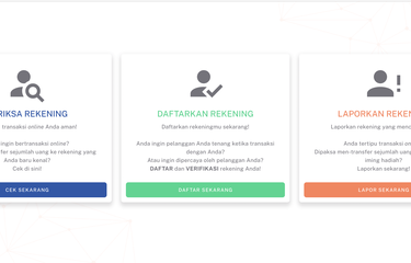 Tangkapan layar cara melaporkan nomor rekening yang terindikasi penipuan.