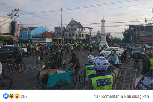 Ramai Pesepeda di Perempatan Tugu Yogyakarta, Bagaimana Penjelasannya?