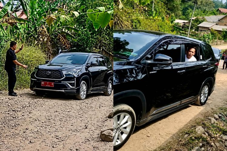 Mobil Bupati Lampung Selatan Terjebak di Jalan Rusak Parah, Warga: Jangan Janji-janji Saja