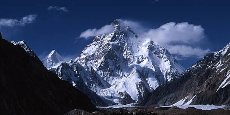 ilustrasi gunung K2, salah satu gunung tertinggi di dunia.