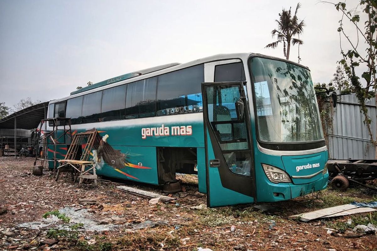 Bodi bus Euroliner milik PO Garuda Mas 