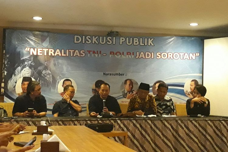 Diskusi Publik Netralitas TNI-Polri Jadi Sorotan di Jakarta, Jumat (22/6/2018). 