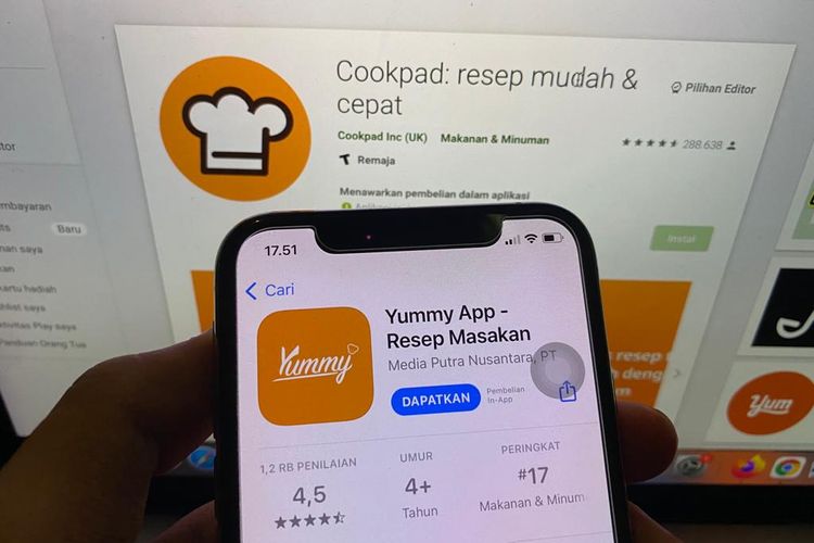 Ilustrasi aplikasi resep masakan 