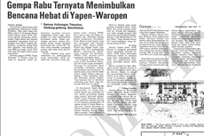 Hari Ini dalam Sejarah: Gempa Yapen, Papua 8,1 M, 16.500 Warga Kehilangan Rumah