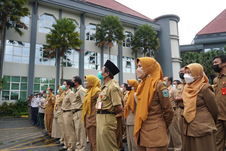 ASN Pemkot Batu melakukan apel pagi beberapa waktu lalu. 