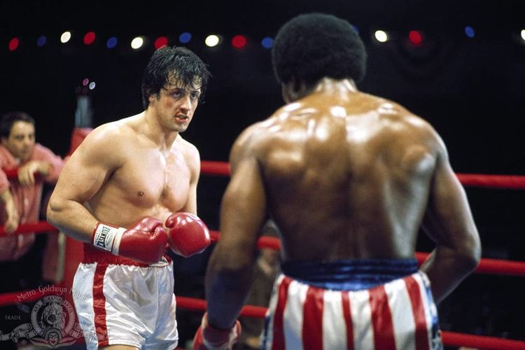 Sylvester Stallone dan Carl Weathers di Rocky (1976)