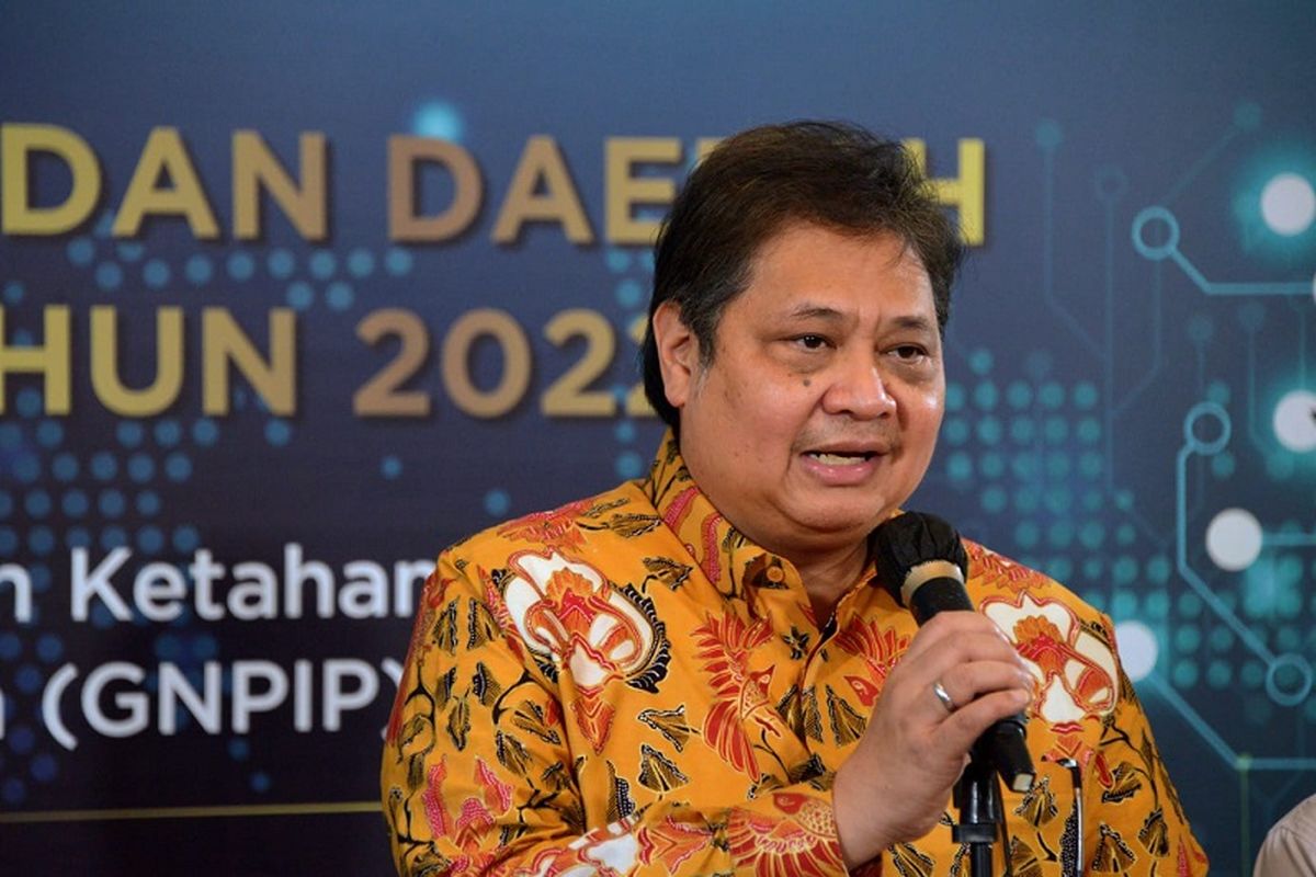 Menteri Koordinator Bidang Perekonomian (Menko Perekonomian) Airlangga Hartarto gelar Rapat Koordinasi Pusat dan Daerah (Rakorpusda) Pengendalian Inflasi 2022 dan pengumuman pemenang TPID Awards 2022, di Surabaya, Rabu (14/9/2022). 