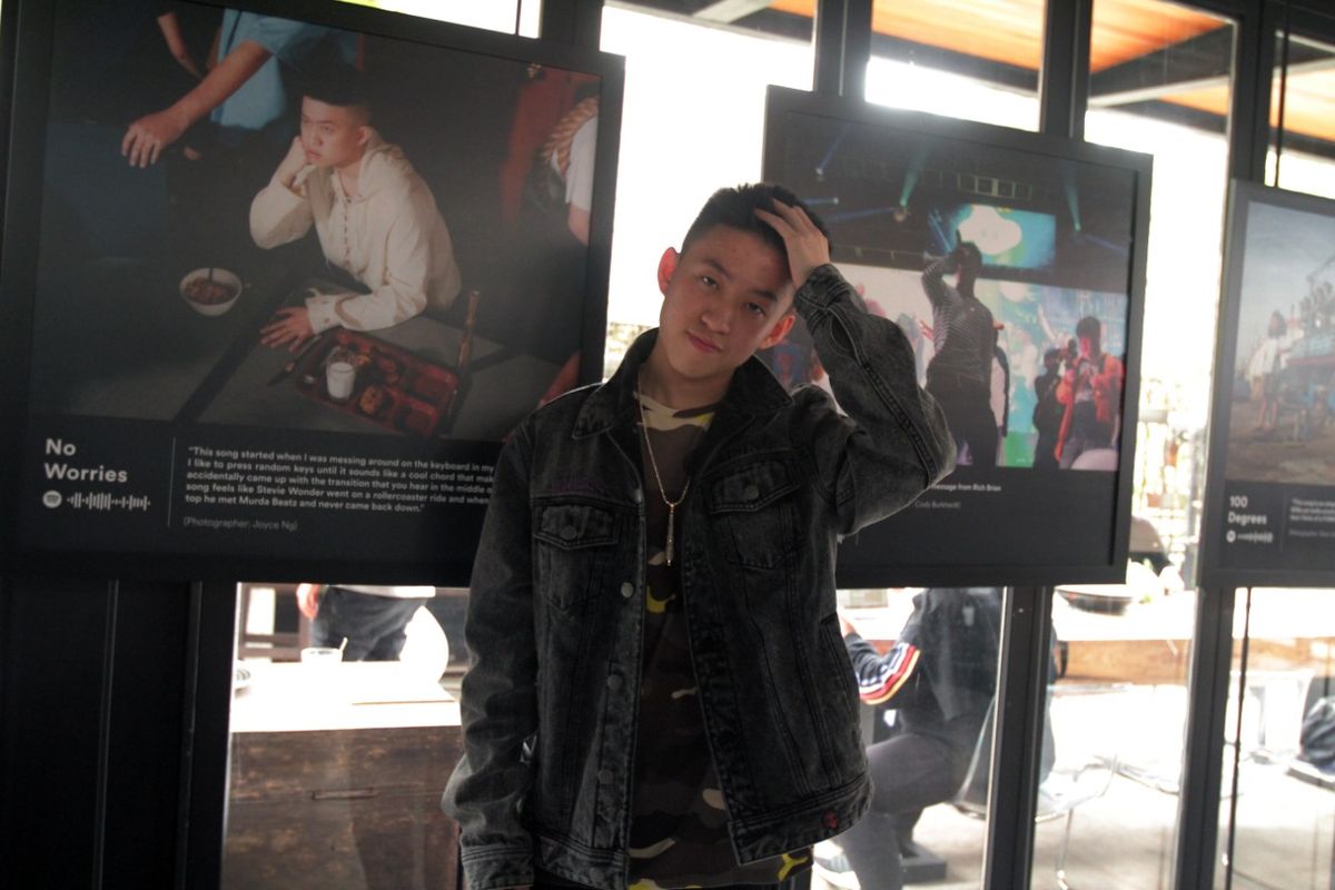 Rapper Rich Brian dalam pameran The Sailor Experience di Gudang Gambar, kawasan Cipete, Jakarta Selatan, Rabu (7/8/2019).