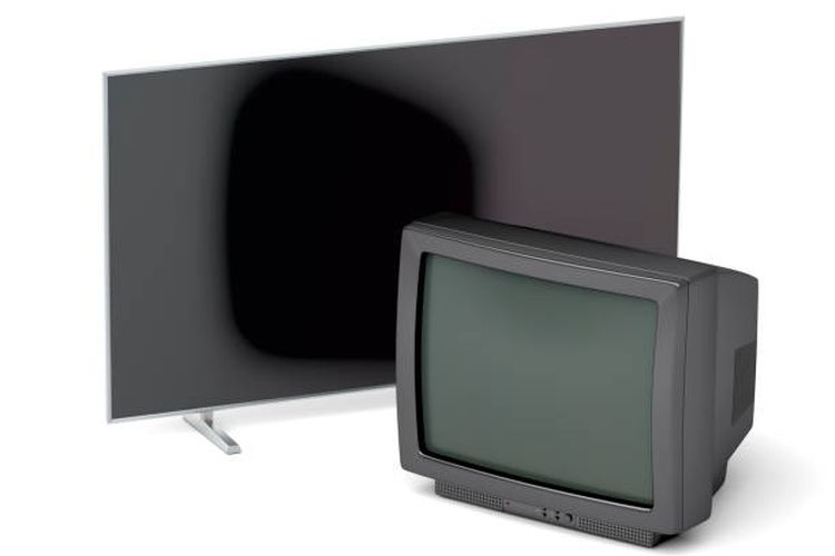 Ilustrasi perbedaan TV analog dan TV digital.
