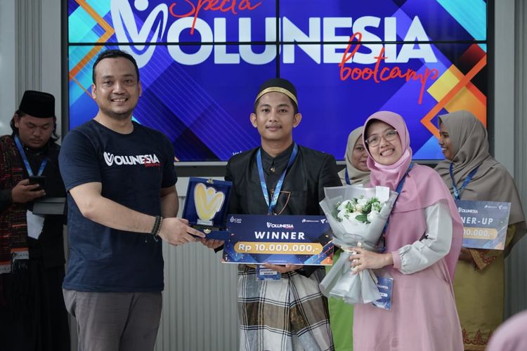 Peserta Volunesia Bootcamp 2022 beradu gagasan dalam final Spekta Volunesia 2022 di Kantor Pusat Dompet Dhuafa, Philanthropy Building, Pasar Minggu, Jakarta Selatan, Sabtu (17/9/2022).
