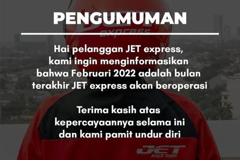 JET Express Pamit, Umumkan Setop Beroperasi Mulai Februari 2022