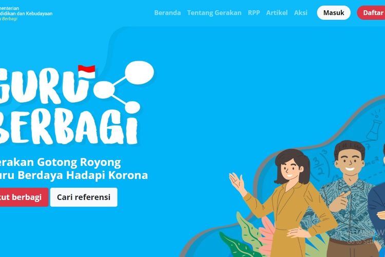 Tampilan laman Guru Berbagi