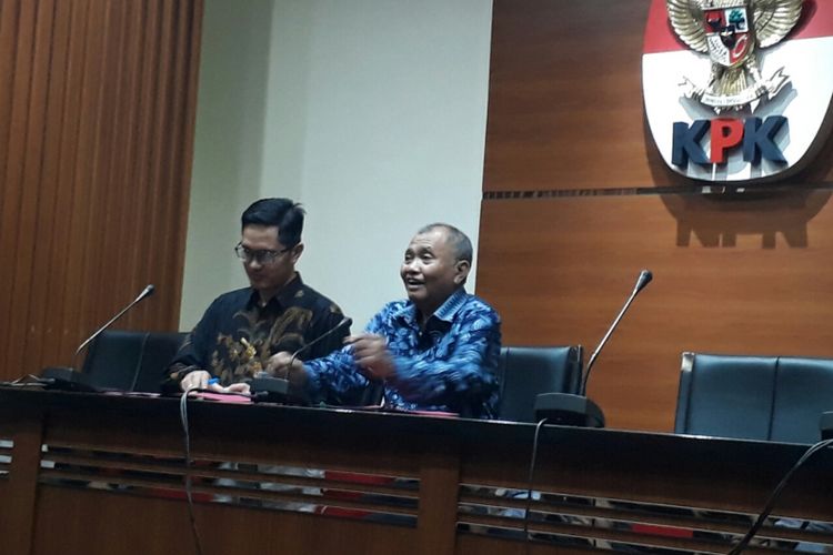 Ketua KPK Agus Rahardjo, dalam jumpa pers di gedung KPK, Kuningan, Jakarta, Selasa (3/4/2018).