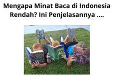 Mengapa Minat Baca di Indonesia Rendah? Ini Penjelasannya ....