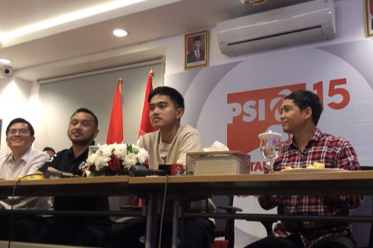 Ketua Umum PSI Kaesang Pangarep dalam konferensi pers di DPP PSI, Tanah Abang, Jakarta, Selasa (26/9/2023). 