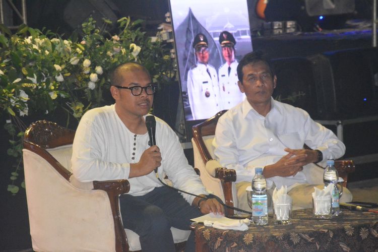 Faiz-Suyono di 100 Hari Kerja dalam pemaparan 100 Hari Kerja Bupati dan Wakil Bupati Batang di Safari Beach Jateng Batang, Rabu (4/6/2025).