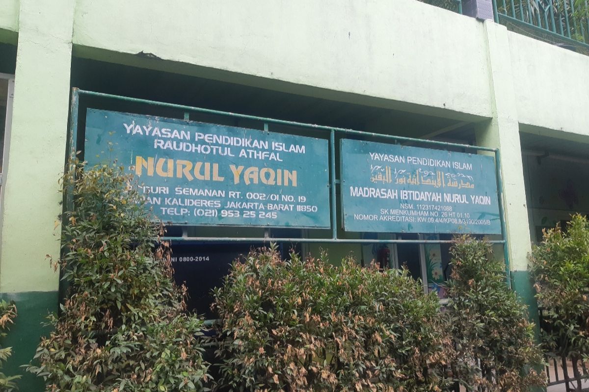  Sekolah Yayasan Nurul Yaqin di Semanan, Kalideres, Jakarta Barat, Rabu (8/1/2020)