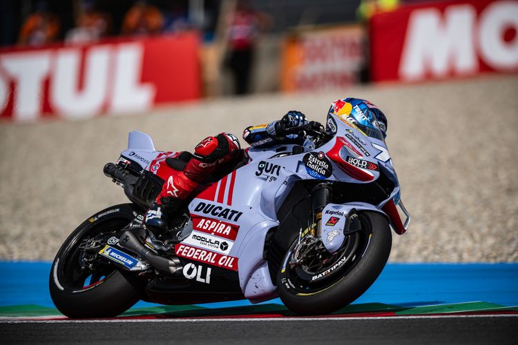 Alex Marquez saat berlaga pada MotoGP Belanda 2023
